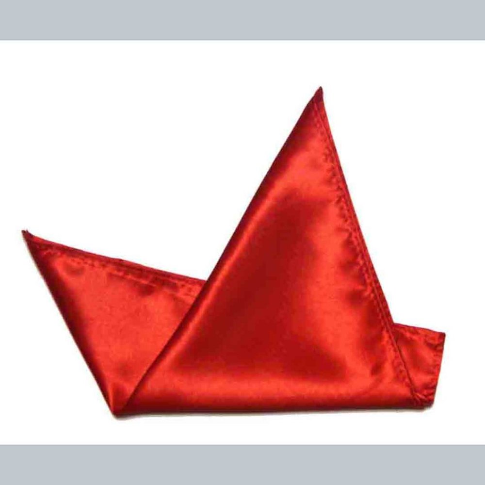 Eksel Pocket Square Red Orange Silk Blend Men's